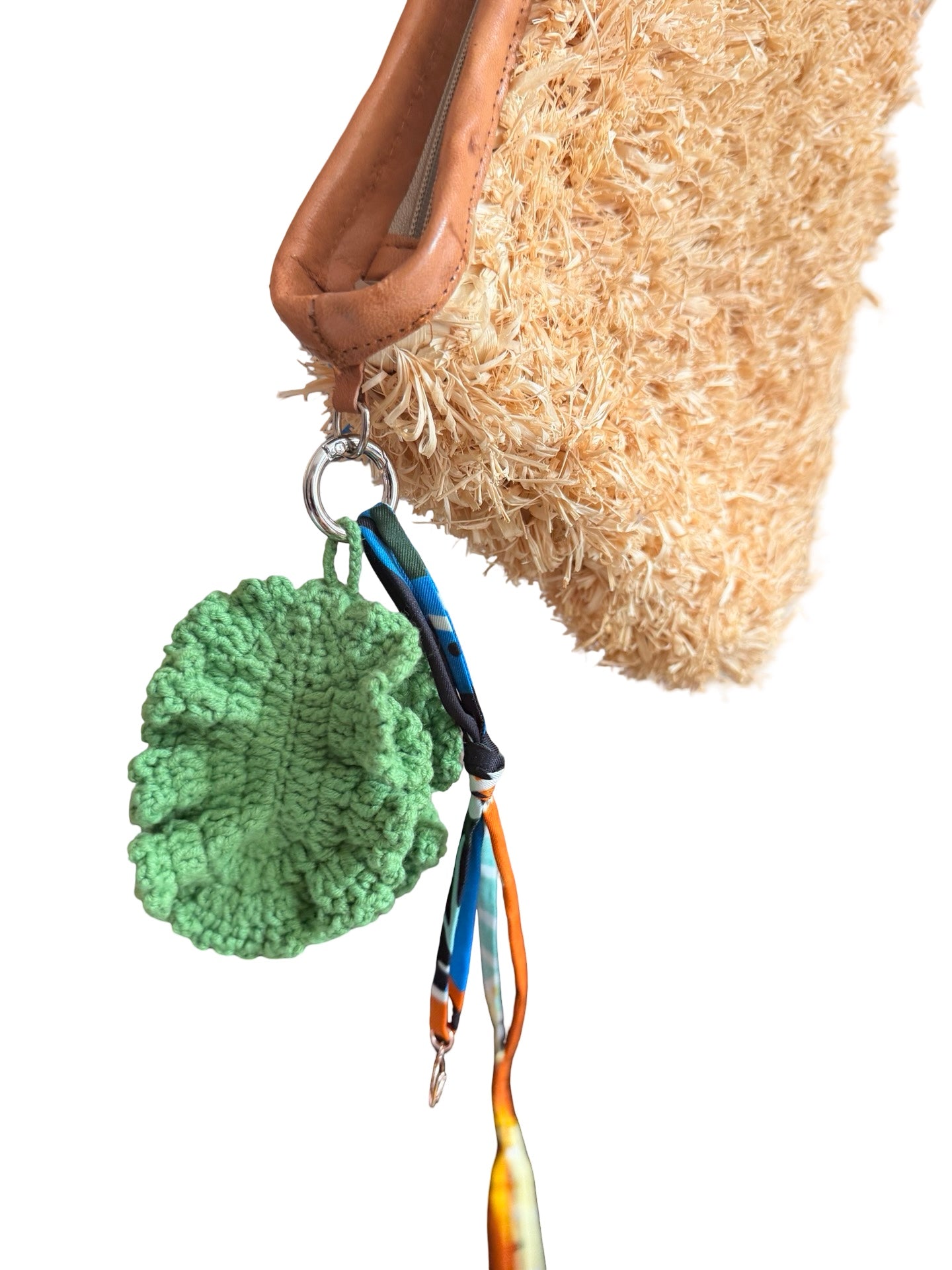 The Raffia Pouch + Salad Leaf Charm